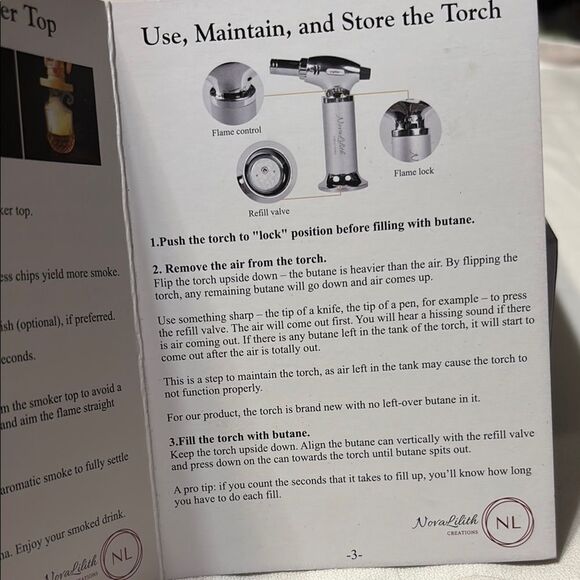 NovaLilith Old Fashioned Cocktail Smoker Kit with Torch (no butane) - Picture 12 of 13